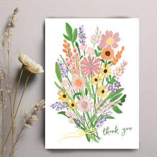Wildbloemen Handgeschilderd op maat Bedankkaart