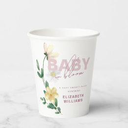  Wildbloemen in Bloom Baby shower Papieren Bekers
