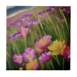Wildbloemen in Dusk Tegeltje