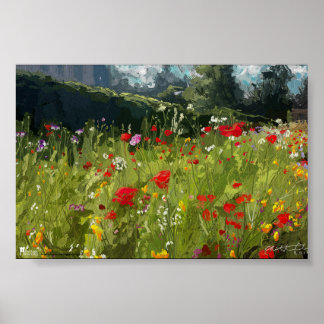 Wildbloemen in Wentworth Castle Yorkshire - poster