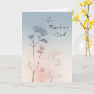 Wildbloemen in zachte tinten van roze en blauw sym kaart