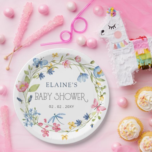 Wildbloemen Lentebloesems Bloemen Bloemen Bloemen Papieren Bordje (Feest)