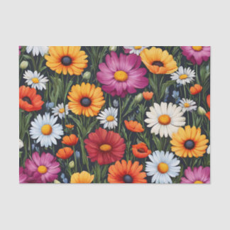 Wildbloemen, margrieten en papavers tissuepapier