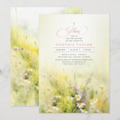 Wildbloemen Meadow Elegant Summer Baptisme Kaart (Voorkant / Achterkant)
