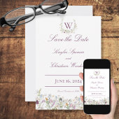 Wildbloemen Monogram Weddenschap Save The Date