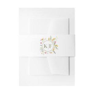 Wildbloemen Monogram Weddenschap Uitnodigingen Wikkel