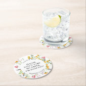 Wildbloemen "neem mijn drink niet" dansen ronde kartonnen onderzetter (Insitu)