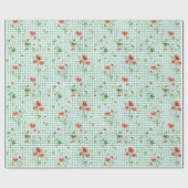 Wildbloemen op Gingham Cadeaupapier (Vlak)