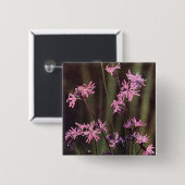 Wildbloemen: Ragged Robin Vierkante Button 5,1 Cm (Voorkant /achterkant)