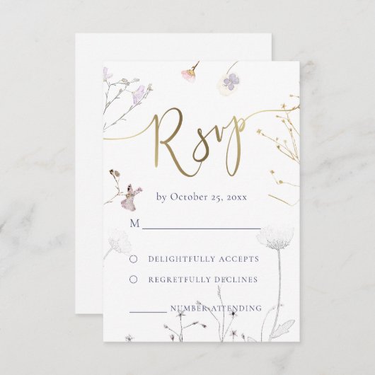 wildbloemen RSVP bruiloft (Voorkant / Achterkant)