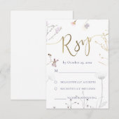wildbloemen RSVP bruiloft Kaartje (Voorkant / Achterkant)
