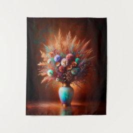 Wildbloemen tegen verouderd koper wandkleed