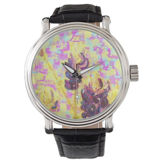 wildbloemen van blauwbonet horloge (Voorkant)