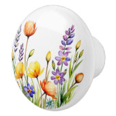 Wildbloemen vier keramische knop (Rechts)