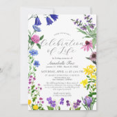 Wildbloemen Viering van het begrafenisherdenkingsp Kaart (Voorkant)