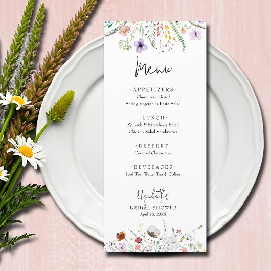 Wildbloemen Vrijgezellenfeest Menu