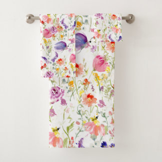 Wildbloemen | WATERVERF Bad Handdoek