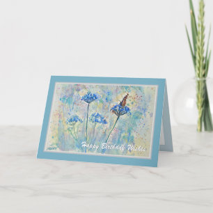 Wildbloemen Waterverf Happy Birthday Kaart