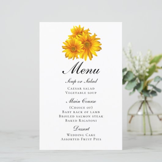 Wildbloemen Waterverf Lente Bloemen Bruiloft Menu