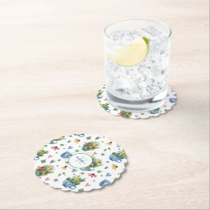 Wildbloemen Waterverf Tea Party Kartonnen Onderzetters