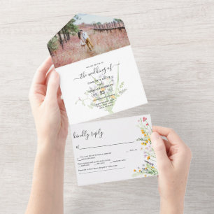 Wildbloemen Weddenfoto All In One Uitnodiging