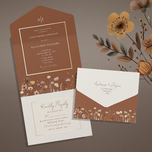 Wildbloemen Weddenschap All In One Uitnodiging