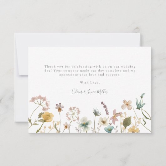 Wildbloemen Weddenschap Bedankkaart (Achterkant)
