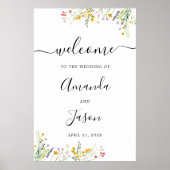 Wildbloemen Weddenschap Grote Welkomstteken Poster (Voorkant)