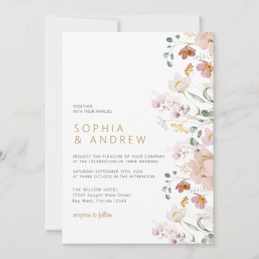 Wildbloemen Weddenschap Kaart (Voorkant)