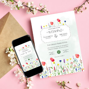 Wildbloemen Weddenschap Noite Floral Print of Digi Kaart