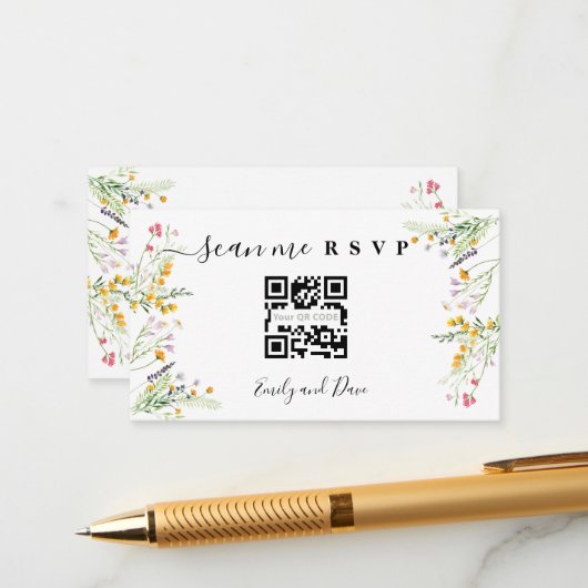 Wildbloemen Weddenschap Website met QR CODE Informatiekaartje (Voorkant / Achterkant in situ)