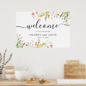 Wildbloemen Weddenschap Welkomstteken Poster (Keuken)