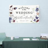 Wildbloemen "Welkom bij" Chic Boho Wedding Spandoek (Beurs)