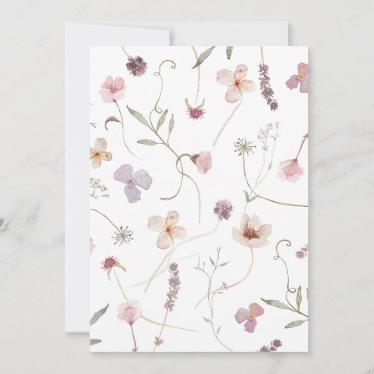 Wildbloemen Wild Een 1e verjaardag Kaart (Achterkant)