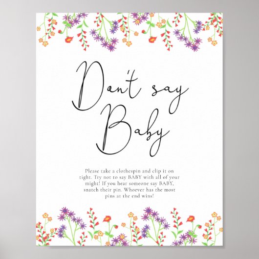 Wildbloemen Zeg geen baby Poster (Voorkant)