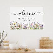 Wildbloementuin Bruiloft Welkomstbord Poster (Keuken)
