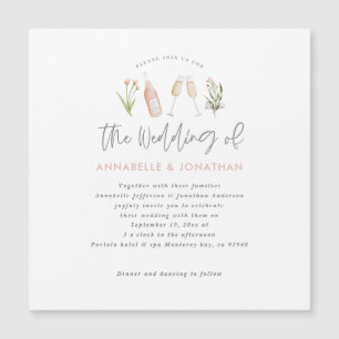 wildbloemflorale champagne modern script kondigt a