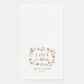 Wildbloemliefde in bloei bruiloft servet (Voorkant)