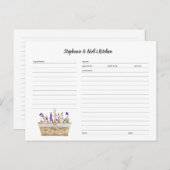 Wildbloemmand Recept Kaart sjabloon (Voorkant / Achterkant)