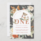 Wildbloempaddestoel | Boho 1e verjaardag Kaart (Voorkant)