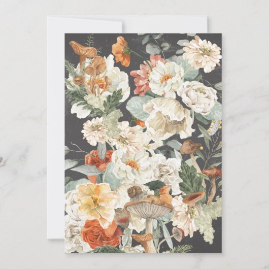 Wildbloempaddestoel | Boho 1e verjaardag Kaart (Achterkant)