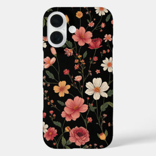 wildbloempatroon iPhone 16 hoesje