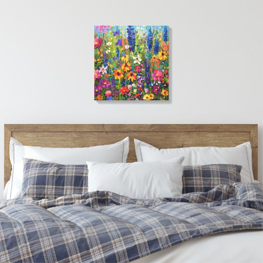Wildbloemveld Acryl schilderij Canvas Afdruk (Insitu (Slaapkamer))