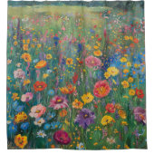 Wildbloemveld waterverf schilderij douchegordijn (Voorkant)