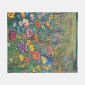 Wildbloemveld waterverf schilderij fleece deken (Voorkant (Horizontaal))