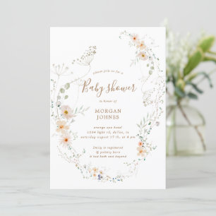 wildbloemweide floral Baby shower uitnodigen Kaart
