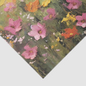 Wildbloemweide Landschap Olieverfschilderij Decoup Tissuepapier (Detail)