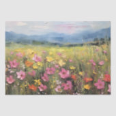 Wildbloemweide Landschap Olieverfschilderij Decoup Tissuepapier (Voorkant)