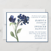 Wildbloom | Klassiek blauwe Boheemse bloemen aande Magnetische Uitnodiging (Voorkant)