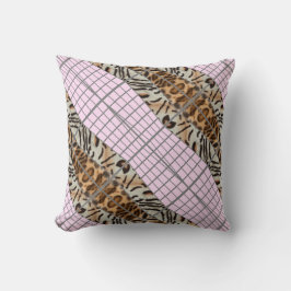 Wildcat Matrix - Bengal Cat Leopard Pink Rose Kussen